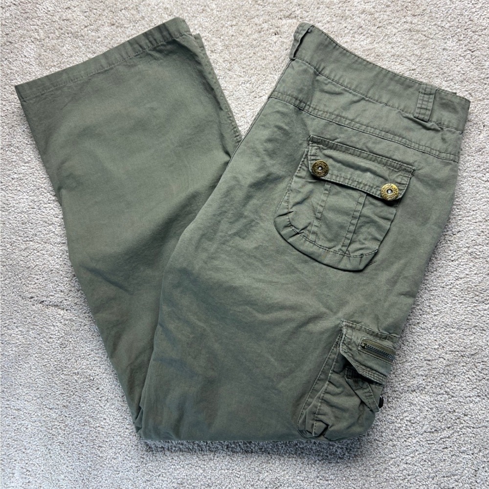 TRYST BY MATTHEW Olive Green Cargo Pants Y2K Gorpcore Cotton Utility Boho 10